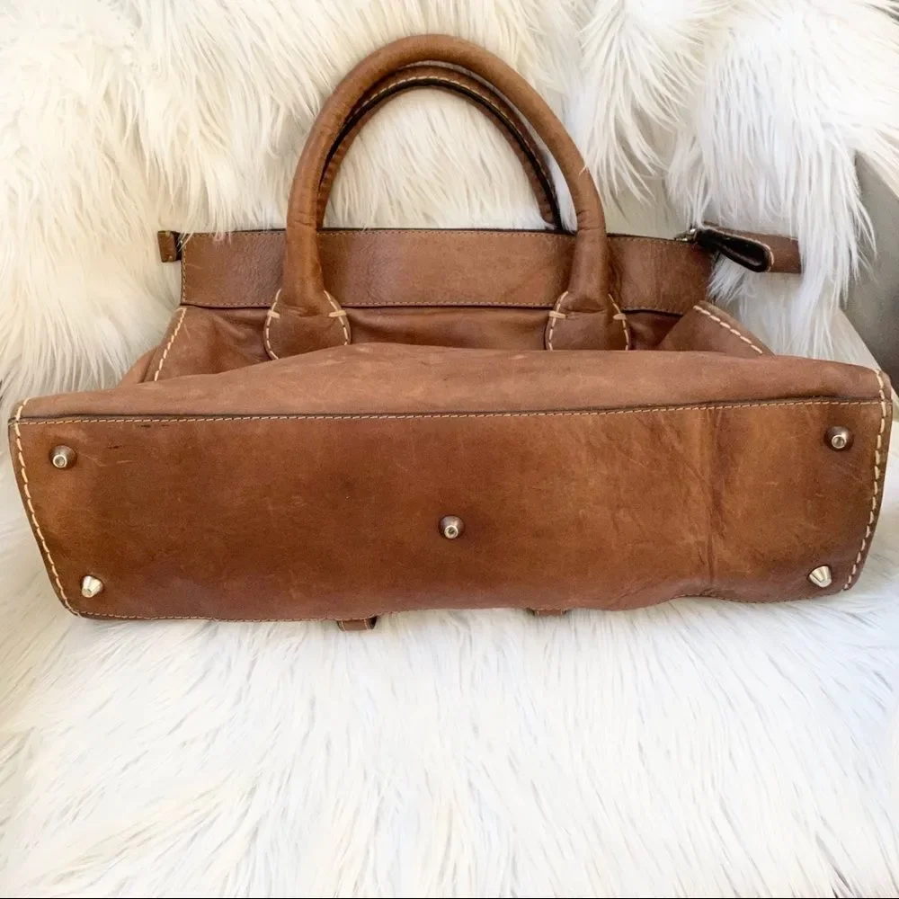 Chloe’ whiskey Edith satchel leather bag